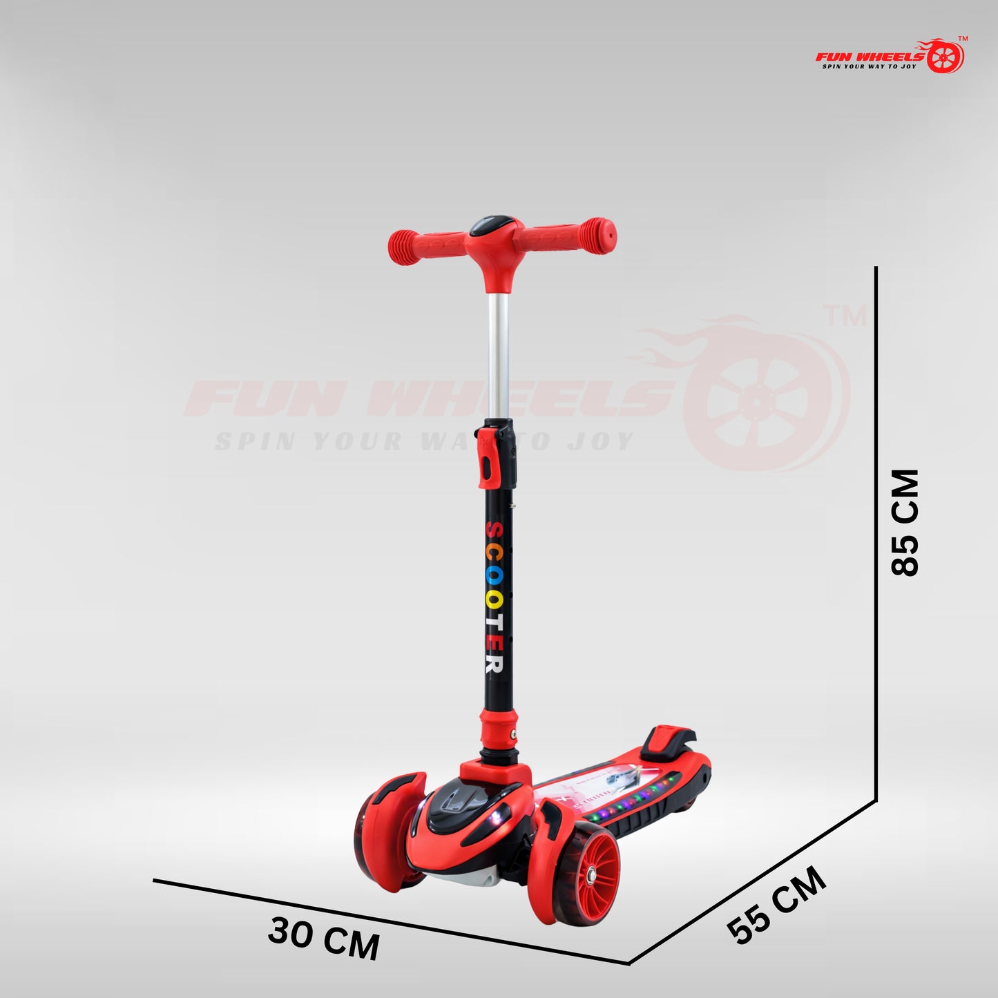 Fun Wheels FWKS-02 Bullet Kids 3 Wheel Scooter with Adjustable Handle