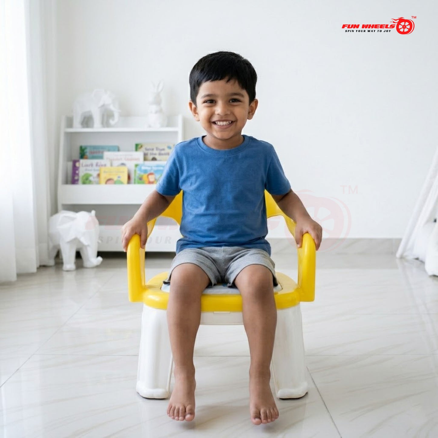Fun Wheels FWCH-02 Baby Feeding Chair with Removable Tray | Kids Plastic Chair