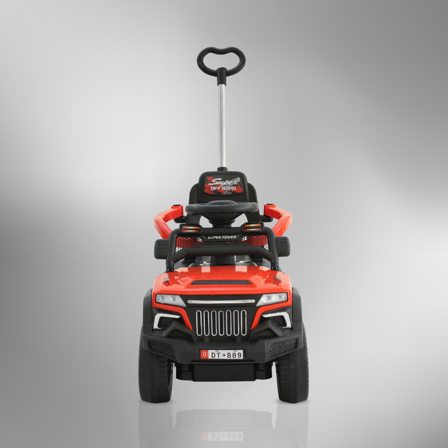 Fun Wheels FWPC-02 Kids Manual Ride On Push Car with Parent Handle, Music & LightsV