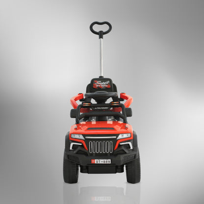 Fun Wheels FWPC-02 Kids Manual Ride On Push Car with Parent Handle, Music & LightsV