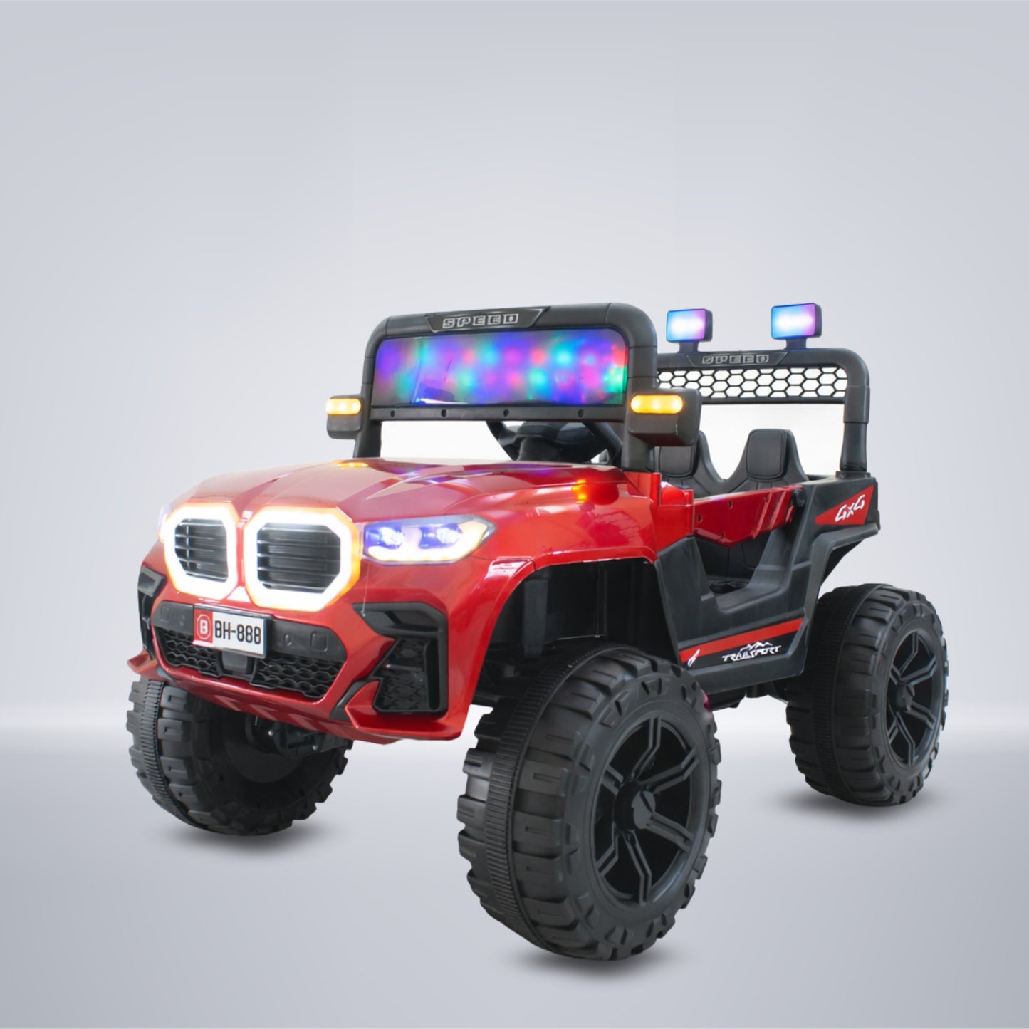 Fun Wheels FWJ-16 Kids Electric Ride On Jeep 4x4 with LED Lights & Music |Kids Battery Car Jeep