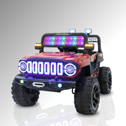 Fun Wheels FWJ-12 Battery Operated 4x4 Kids Jeep with RGB LED & Big Wheel Electric Jeep