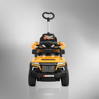 Fun Wheels FWPC-02 Kids Manual Ride On Push Car with Parent Handle, Music & LightsV