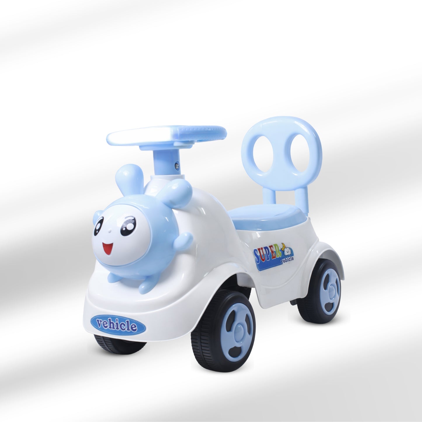 Fun Wheels FWPC-07 Cute Bunny Theme Kids Ride-On Push Car with Steering Handle for Toddlers