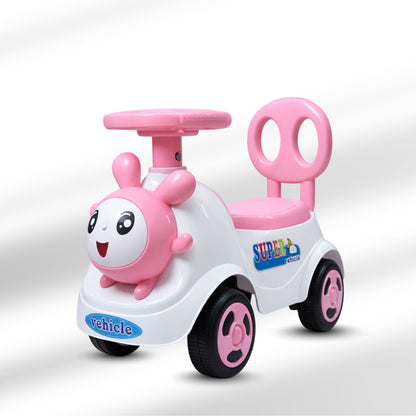 Fun Wheels FWPC-07 Cute Bunny Theme Kids Ride-On Push Car with Steering Handle for Toddlers