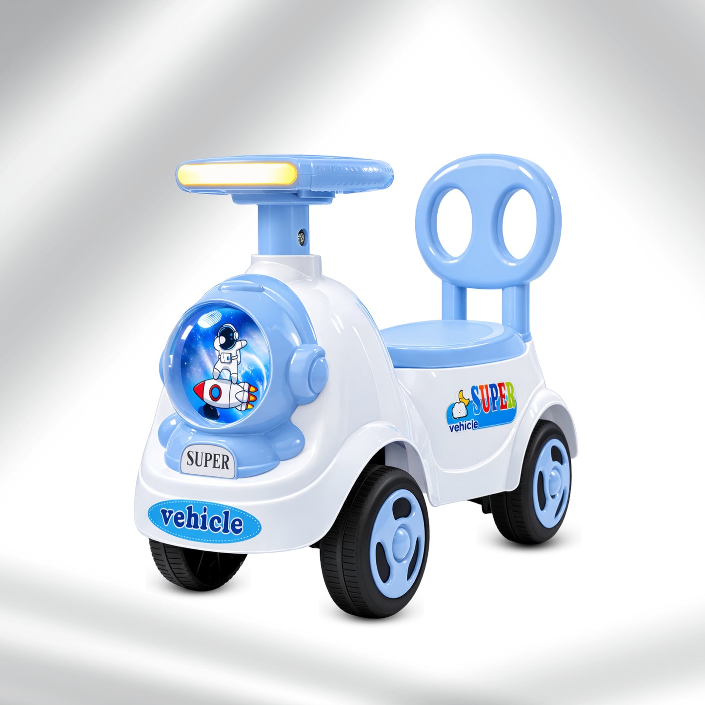 Fun Wheels FWPC-06 Astronaut Theme Kids Ride-On Push Car with Light & Music for Toddlers