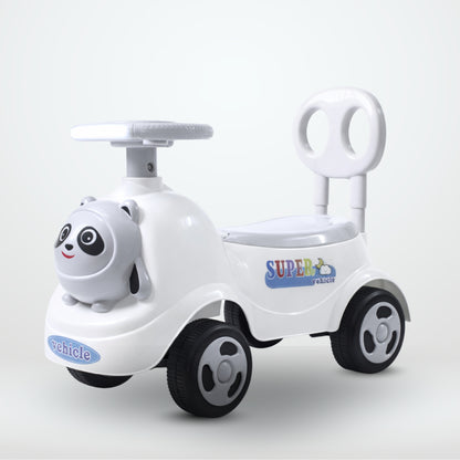 Fun Wheels FWPC-04 Kids Ride-On Panda Scooter & Push Car – Musical Walker with Safety Backrest
