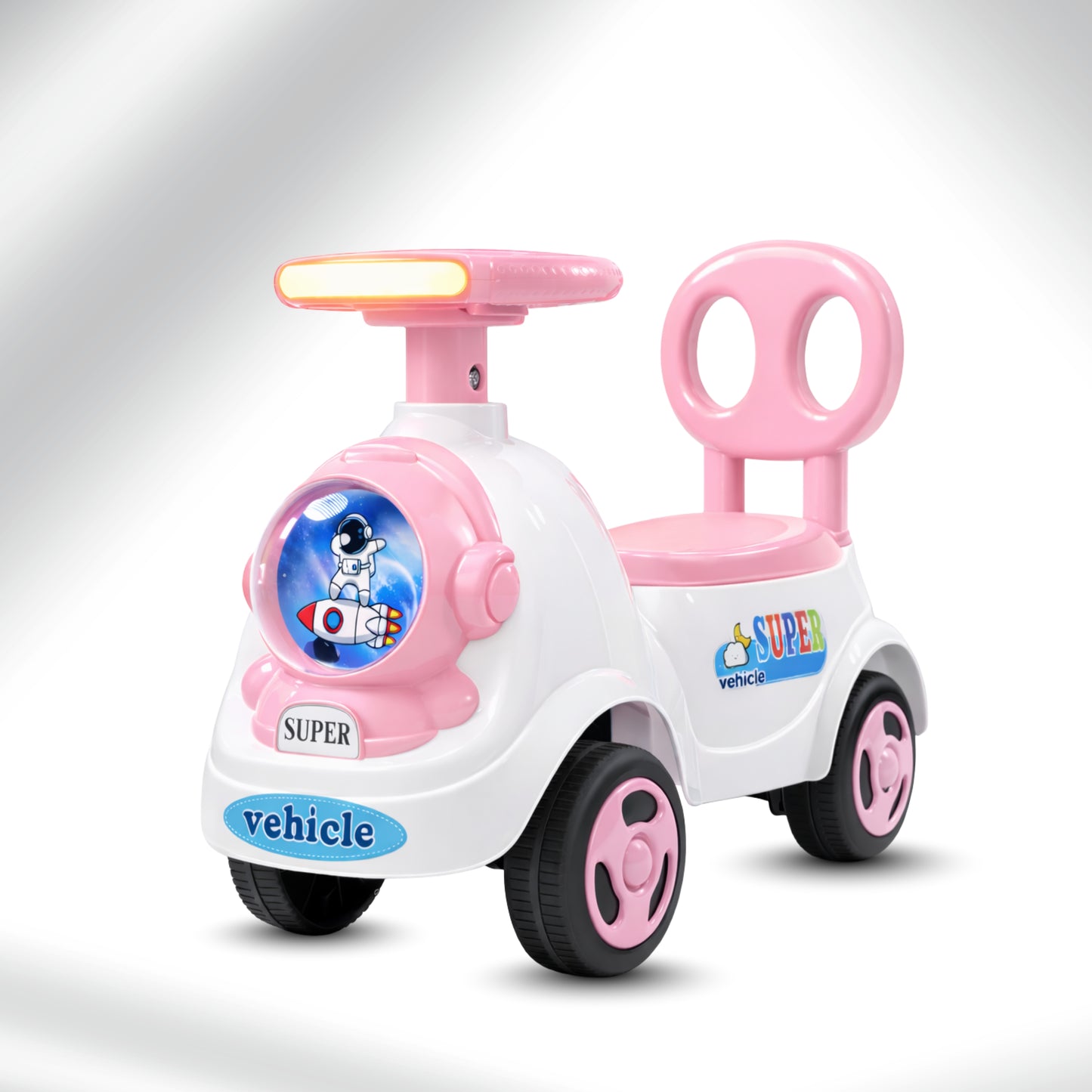 Fun Wheels FWPC-06 Astronaut Theme Kids Ride-On Push Car with Light & Music for Toddlers