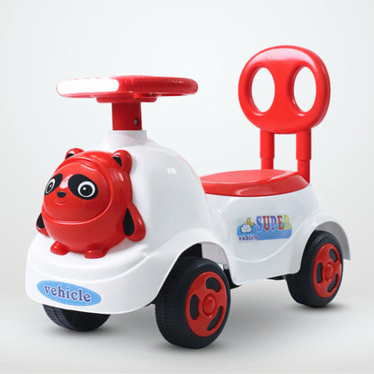 Fun Wheels FWPC-04 Kids Ride-On Panda Scooter & Push Car – Musical Walker with Safety Backrest