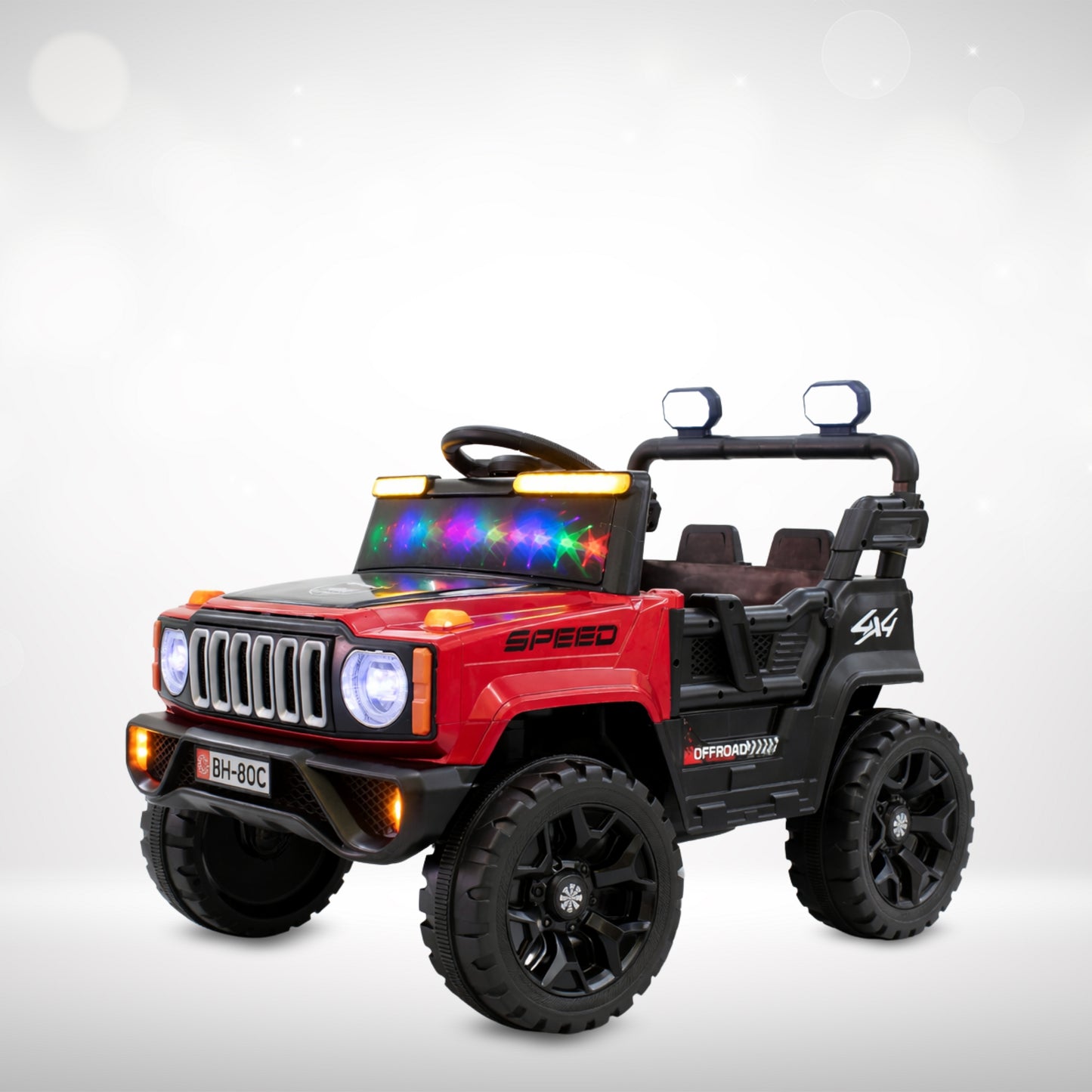 Fun Wheels FWJ-15 Kids Electric Ride On 4x4 | Battery Operated Car with LED Jeep