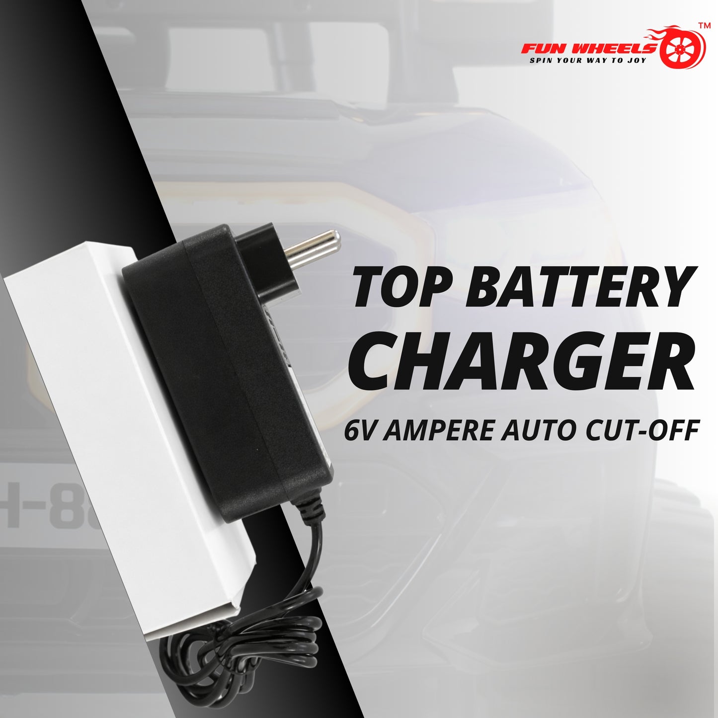 6V 1A Battery Charger for Kids Electric Ride-On Car / Bike / Jeep