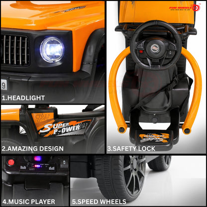 Fun Wheels FWJ-08 Kids Battery Operated Ride-On Jeep Car with LED Lights