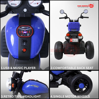 Fun Wheels FWB-01 ThunderMini Rider Kids Electric Bike with LED Headlight | Music & Sound Bike