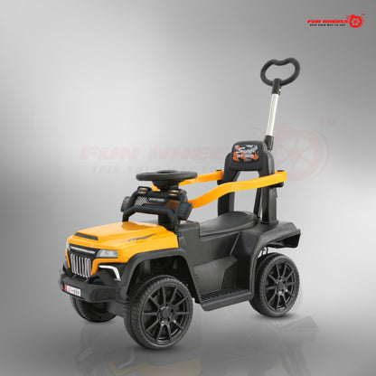 Fun Wheels FWPC-02 Kids Manual Ride On Push Car with Parent Handle, Music & LightsV