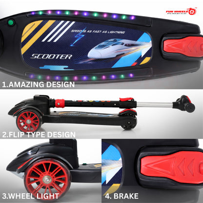 Fun Wheels FWKS-02 Bullet Kids 3 Wheel Scooter with Adjustable Handle