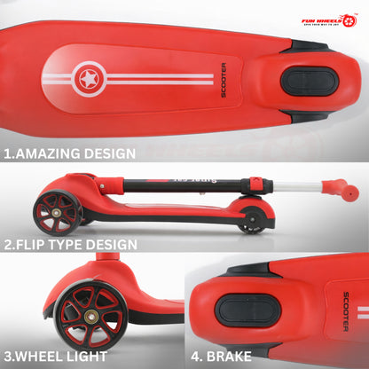 Fun Wheels FWKS-01 RocketPeppy Kids Beginner Scooter | Safe & Stable Ride | Adjustable Handlebar