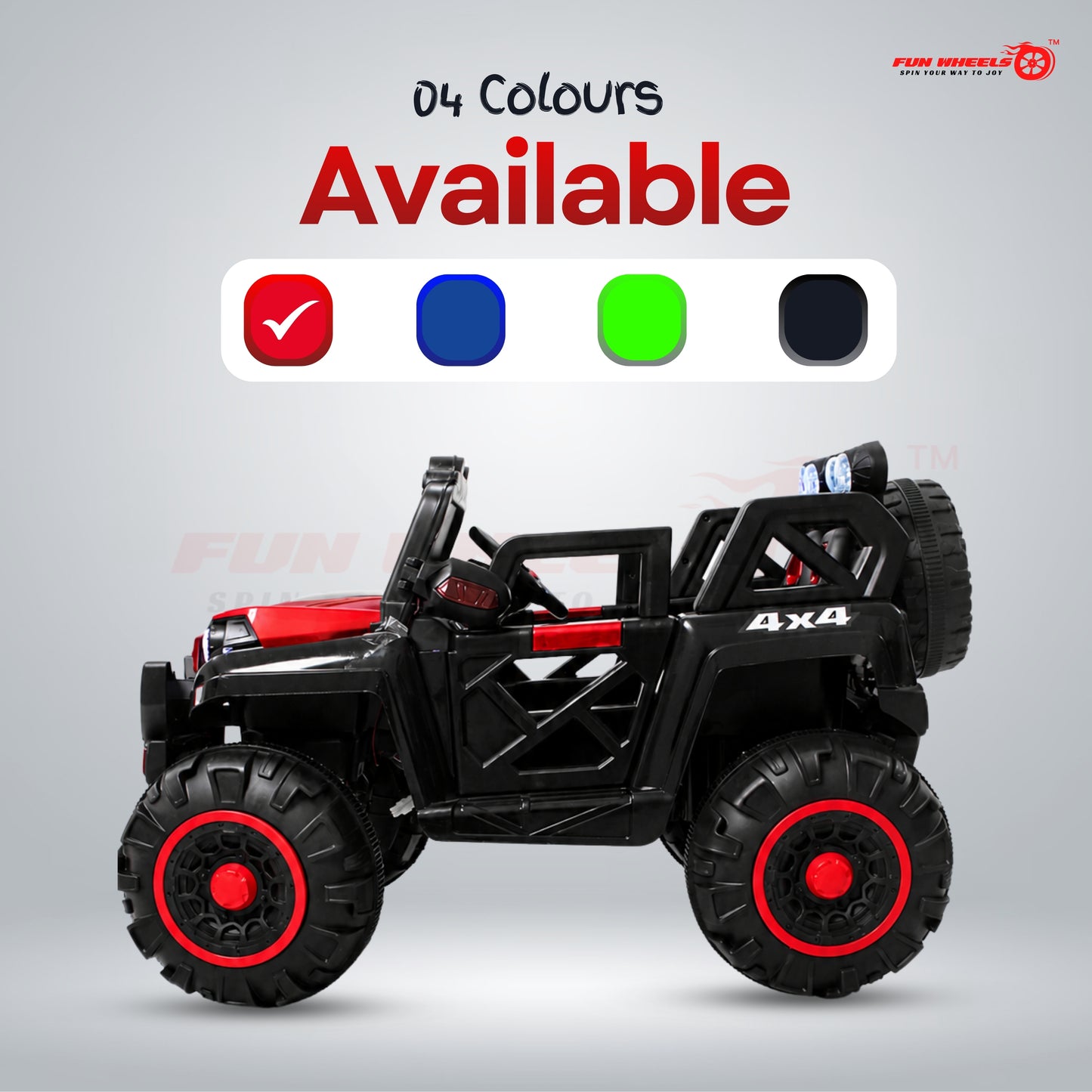 FWJ-18 Predator 4x4 12V Battery Operated Ride On Jeep for Kids Jeep