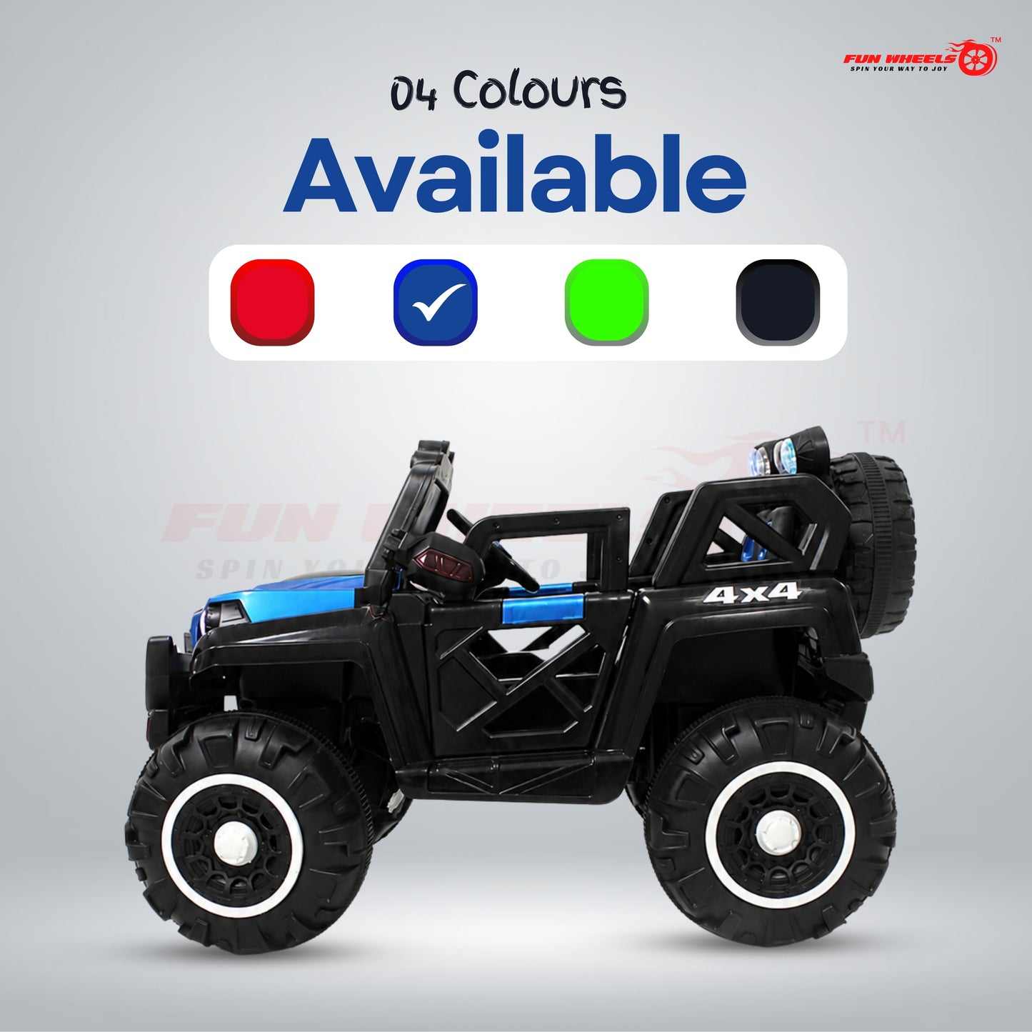 FWJ-18 Predator 4x4 12V Battery Operated Ride On Jeep for Kids Jeep