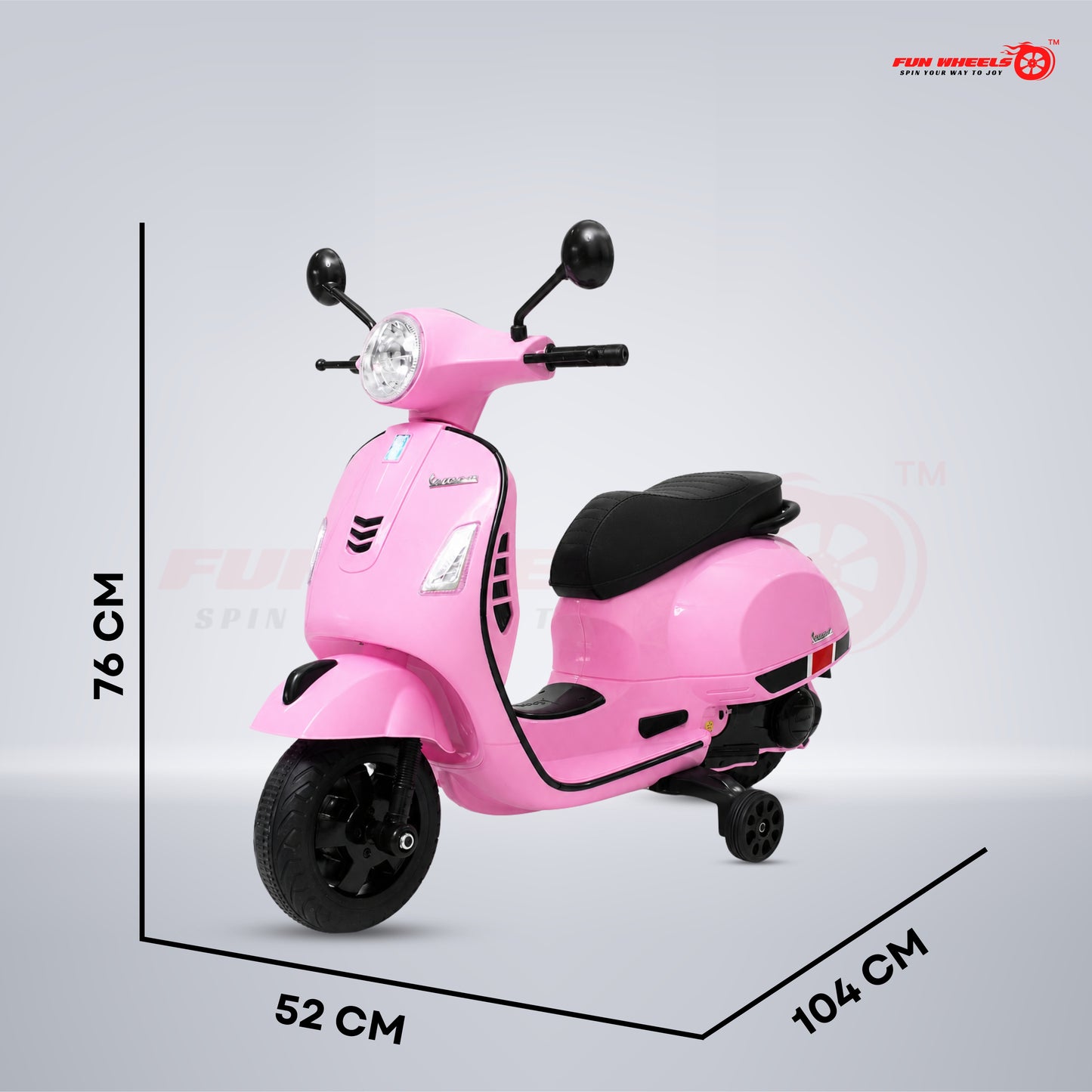 FWB-04 Kids Electric Ride On Vespa Scooter with Music Player, LED Headlight Bike