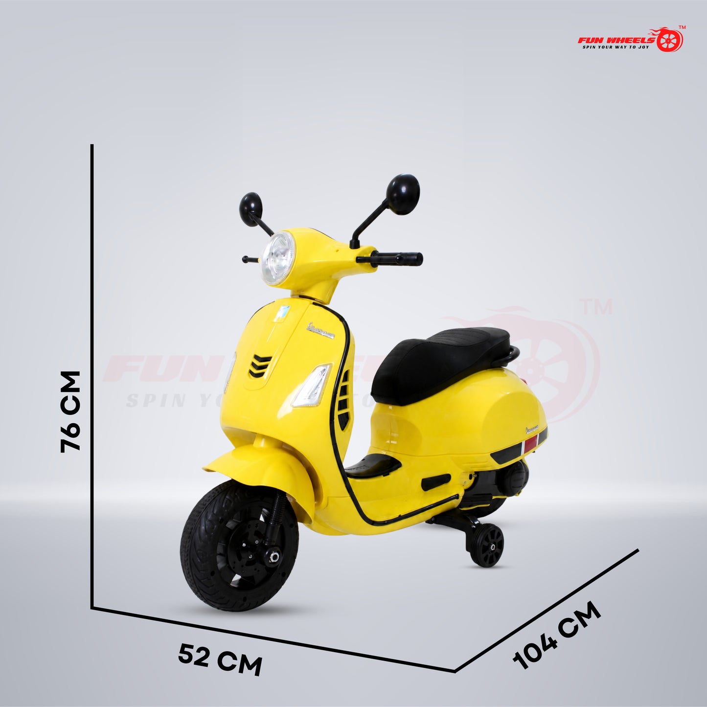 FWB-04 Kids Electric Ride On Vespa Scooter with Music Player, LED Headlight Bike