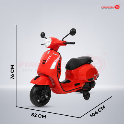 FWB-04 Kids Electric Ride On Vespa Scooter with Music Player, LED Headlight Bike