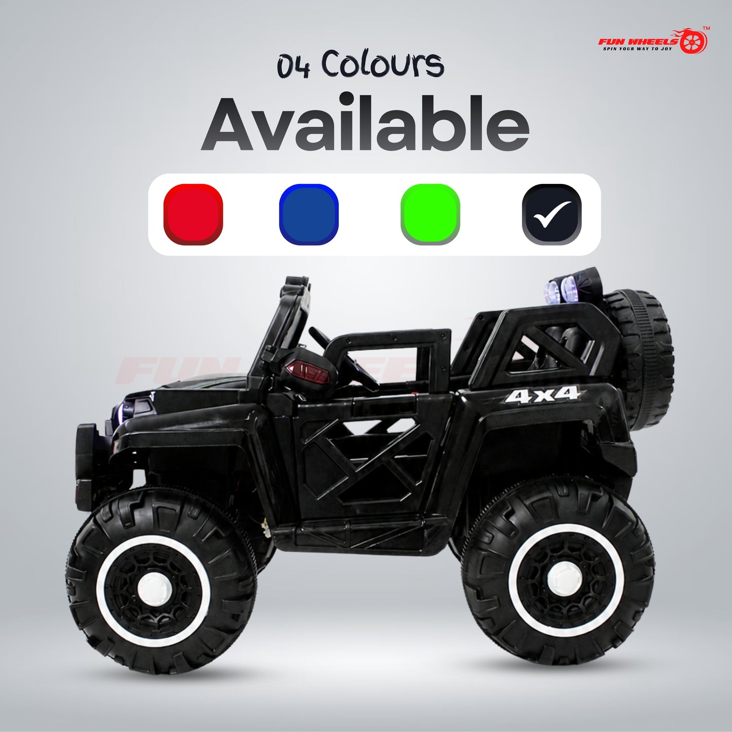 FWJ-18 Predator 4x4 12V Battery Operated Ride On Jeep for Kids Jeep