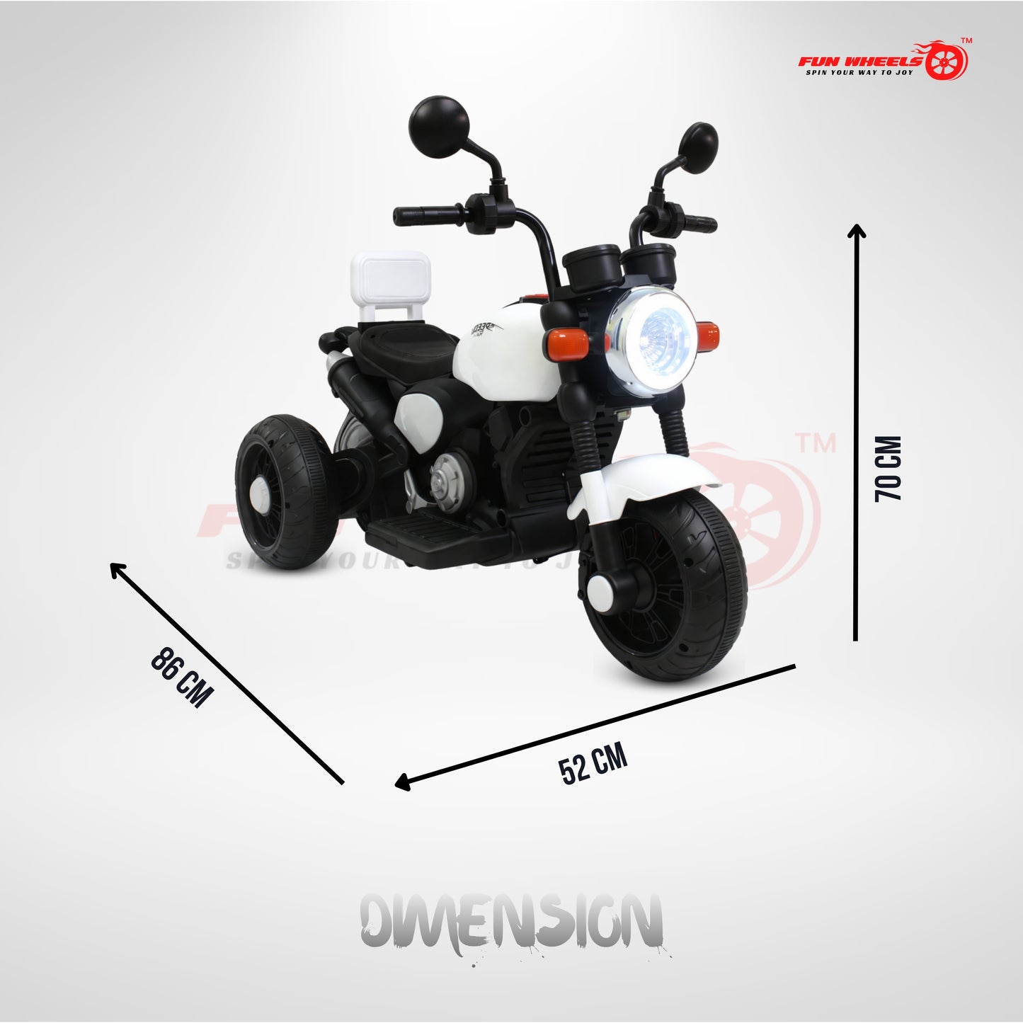 Fun Wheels FWB-01 ThunderMini Rider Kids Electric Bike with LED Headlight | Music & Sound Bike