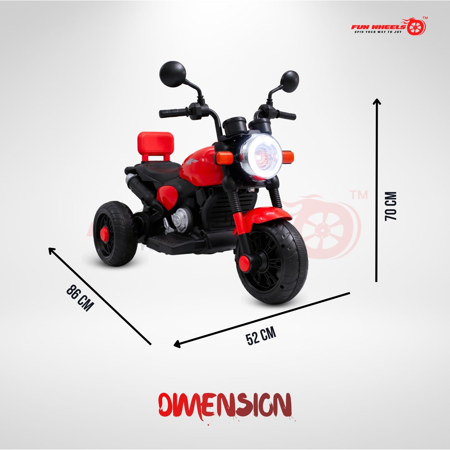 Fun Wheels FWB-01 ThunderMini Rider Kids Electric Bike with LED Headlight | Music & Sound Bike