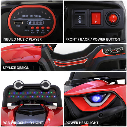 Fun Wheels FWJ-13 KUT Kids Electric Ride-On Car, LED Lights, Off-Road Wheels Jeep