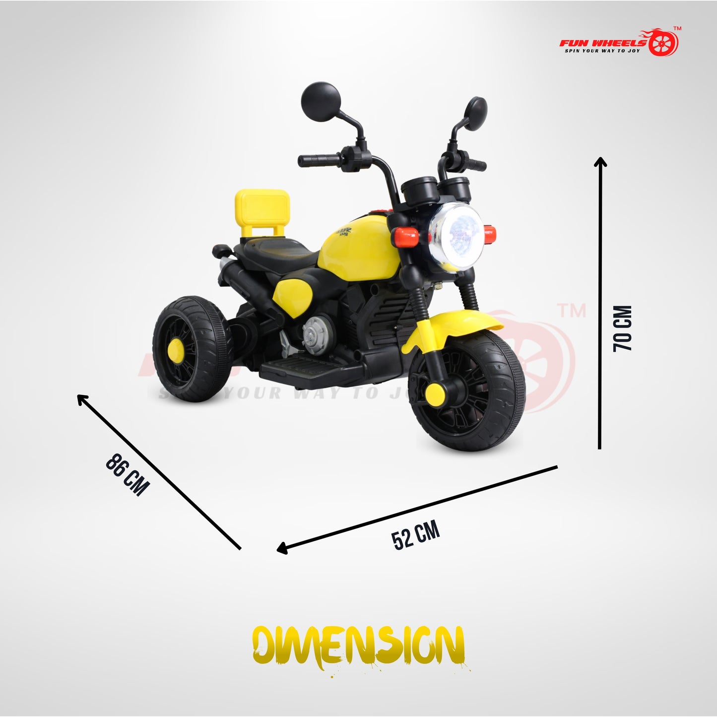 Fun Wheels FWB-01 ThunderMini Rider Kids Electric Bike with LED Headlight | Music & Sound Bike