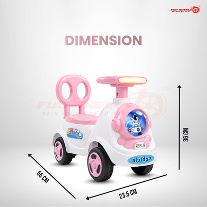 Fun Wheels FWPC-06 Astronaut Theme Kids Ride-On Push Car with Light & Music for Toddlers