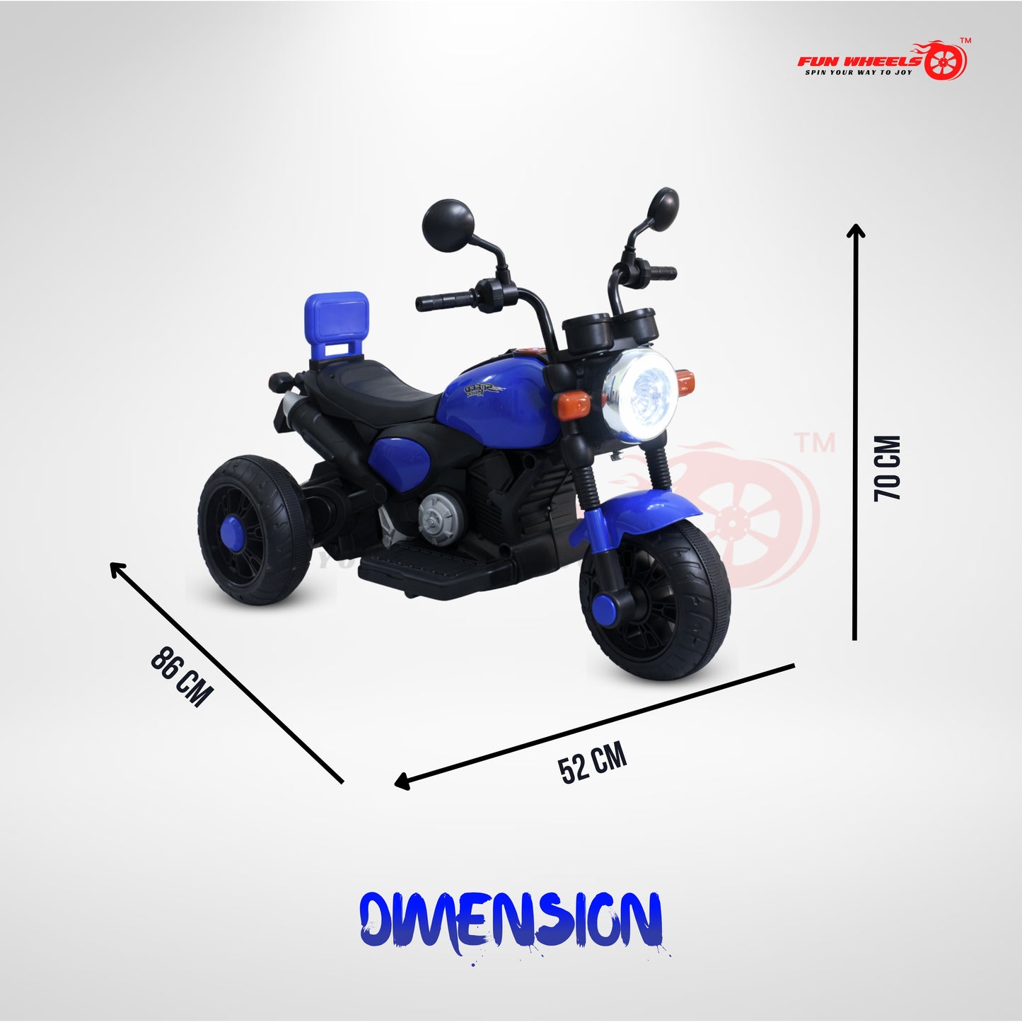 Fun Wheels FWB-01 ThunderMini Rider Kids Electric Bike with LED Headlight | Music & Sound Bike