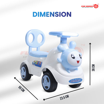 Fun Wheels FWPC-07 Cute Bunny Theme Kids Ride-On Push Car with Steering Handle for Toddlers