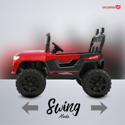 Fun Wheels FWJ-16 Kids Electric Ride On Jeep 4x4 with LED Lights & Music |Kids Battery Car Jeep