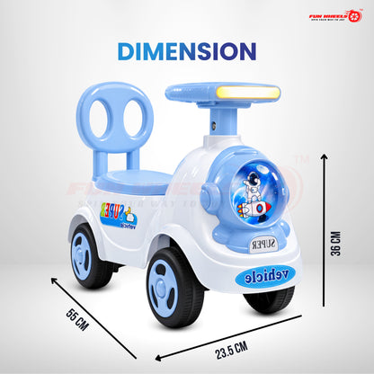 Fun Wheels FWPC-06 Astronaut Theme Kids Ride-On Push Car with Light & Music for Toddlers