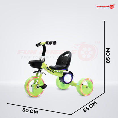 Funwheels GlowRide LED Wheel Tricycle with Light & Music | Baby Pedal Trike with Backrest FWTC-02 Tricycle