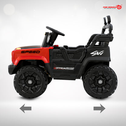 Fun Wheels FWJ-15 Kids Electric Ride On 4x4 | Battery Operated Car with LED Jeep