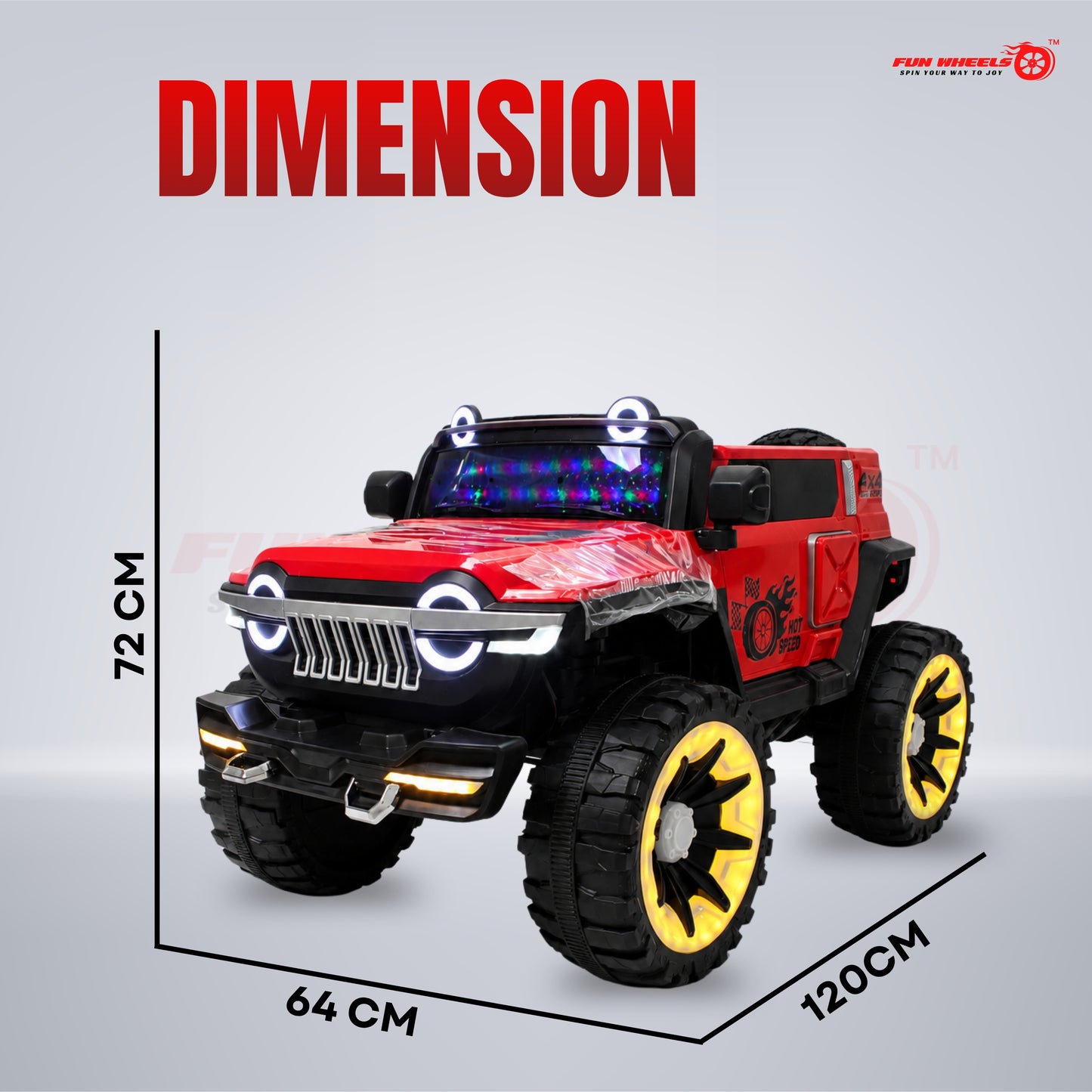 FWJ-17 Kids Electric Ride On Jeep with Remote ,Music Player&RGB Windshield Light
