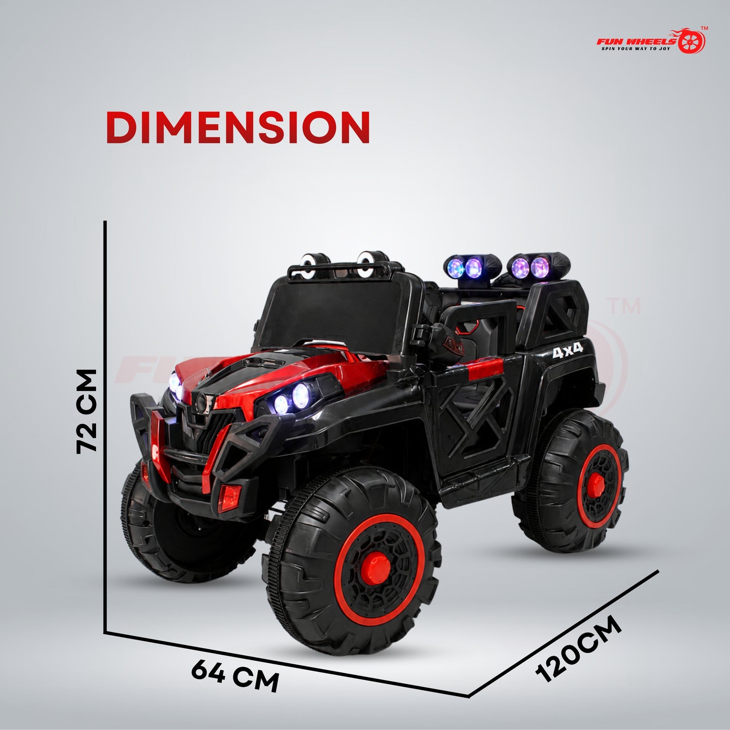 FWJ-18 Predator 4x4 12V Battery Operated Ride On Jeep for Kids Jeep