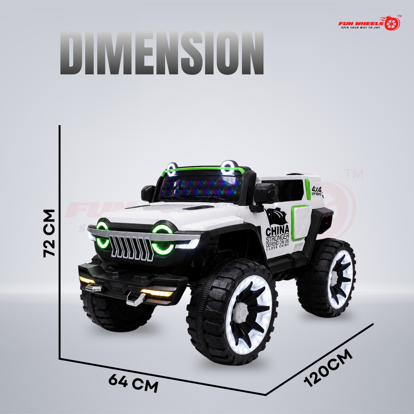 FWJ-17 Kids Electric Ride On Jeep with Remote ,Music Player&RGB Windshield Light