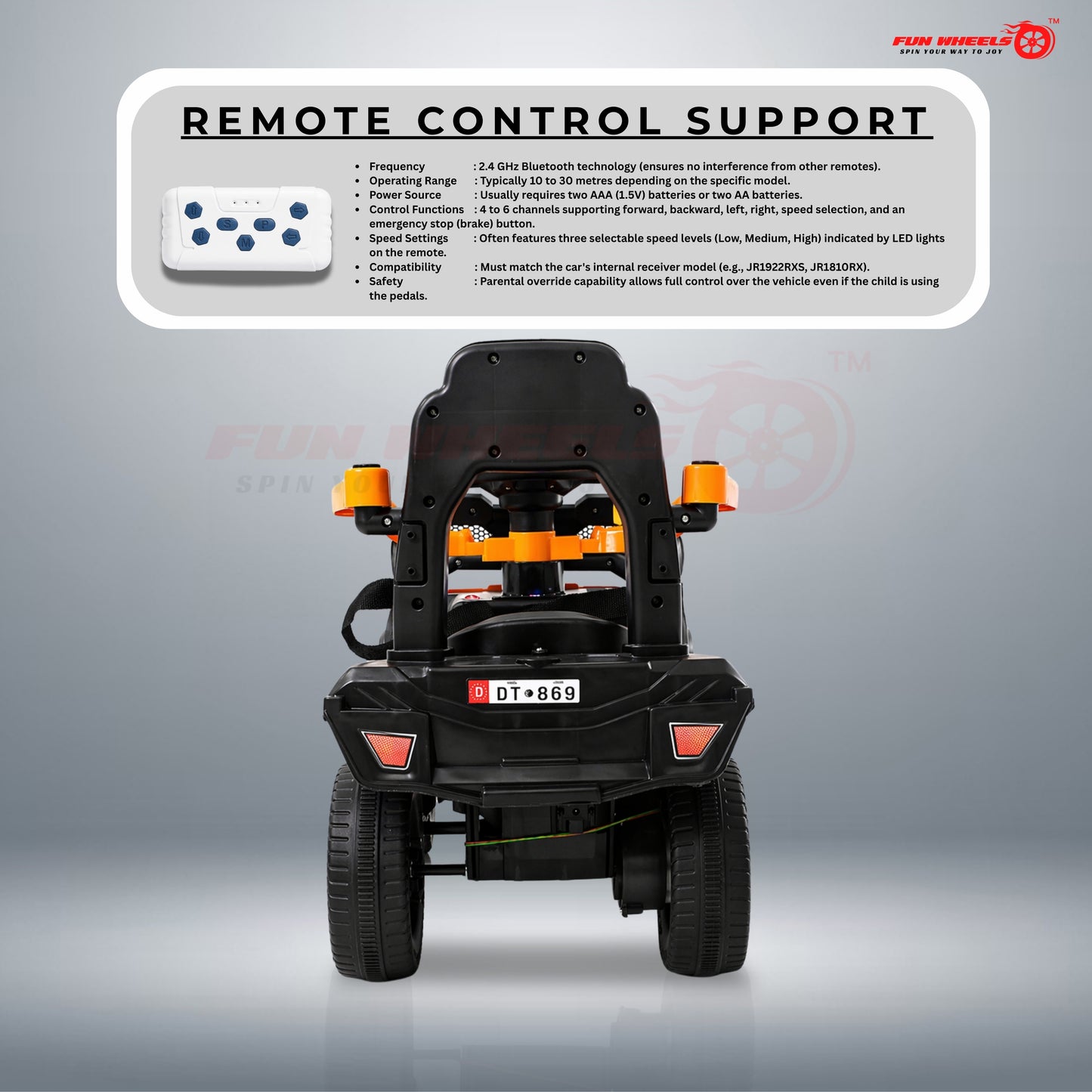 : Fun Wheels FWJ-06 Kids Battery Operated Ride-On Jeep Car with LED Lights