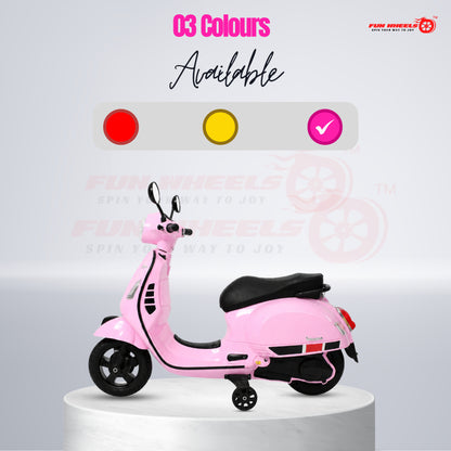 FWB-04 Kids Electric Ride On Vespa Scooter with Music Player, LED Headlight Bike