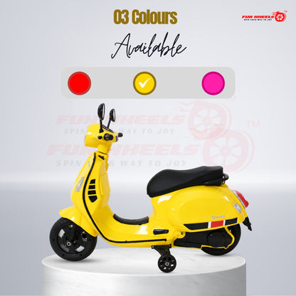 FWB-04 Kids Electric Ride On Vespa Scooter with Music Player, LED Headlight Bike