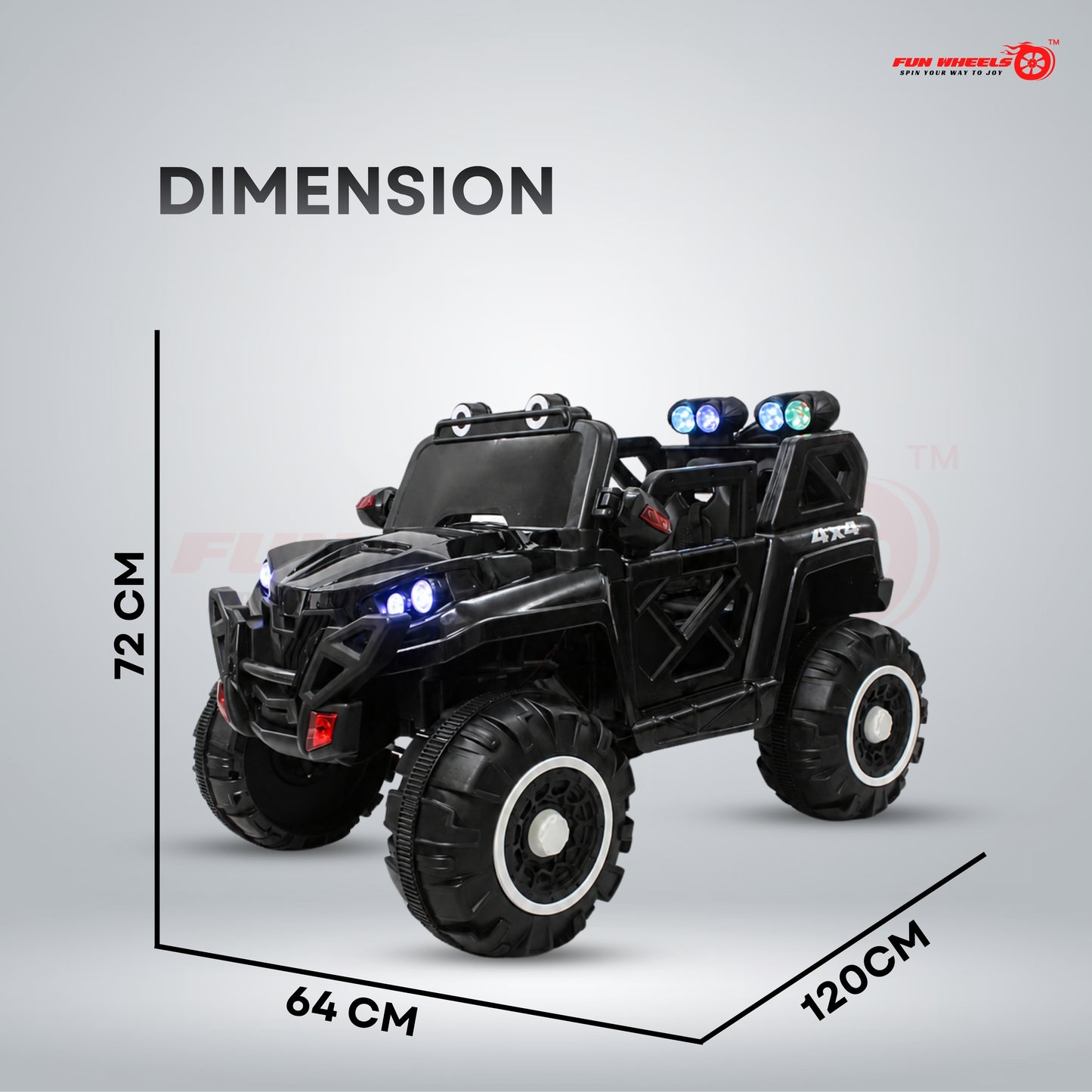 FWJ-18 Predator 4x4 12V Battery Operated Ride On Jeep for Kids Jeep