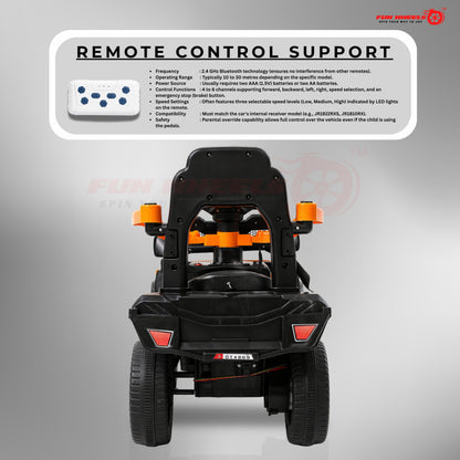 Fun Wheels FWJ-08 Kids Battery Operated Ride-On Jeep Car with LED Lights