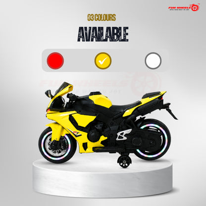 Fun Wheels FWB-03 NitroVolt Pro Kids Electric Ride-On Sports Bike with RGB Wheel Lights