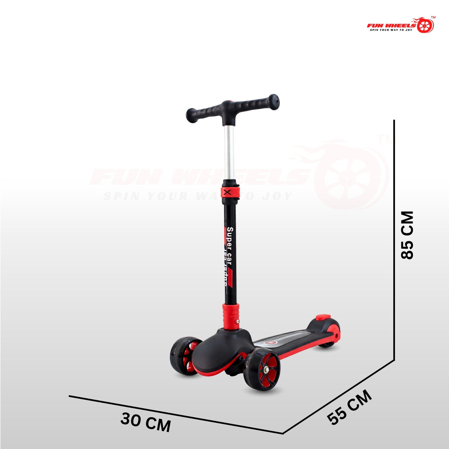 Fun Wheels FWKS-01 RocketPeppy Kids Beginner Scooter | Safe & Stable Ride | Adjustable Handlebar