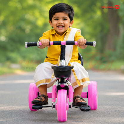 Funwheels GlowRide LED Wheel Tricycle with Light & Music | Baby Pedal Trike with Backrest FWTC-02 Tricycle