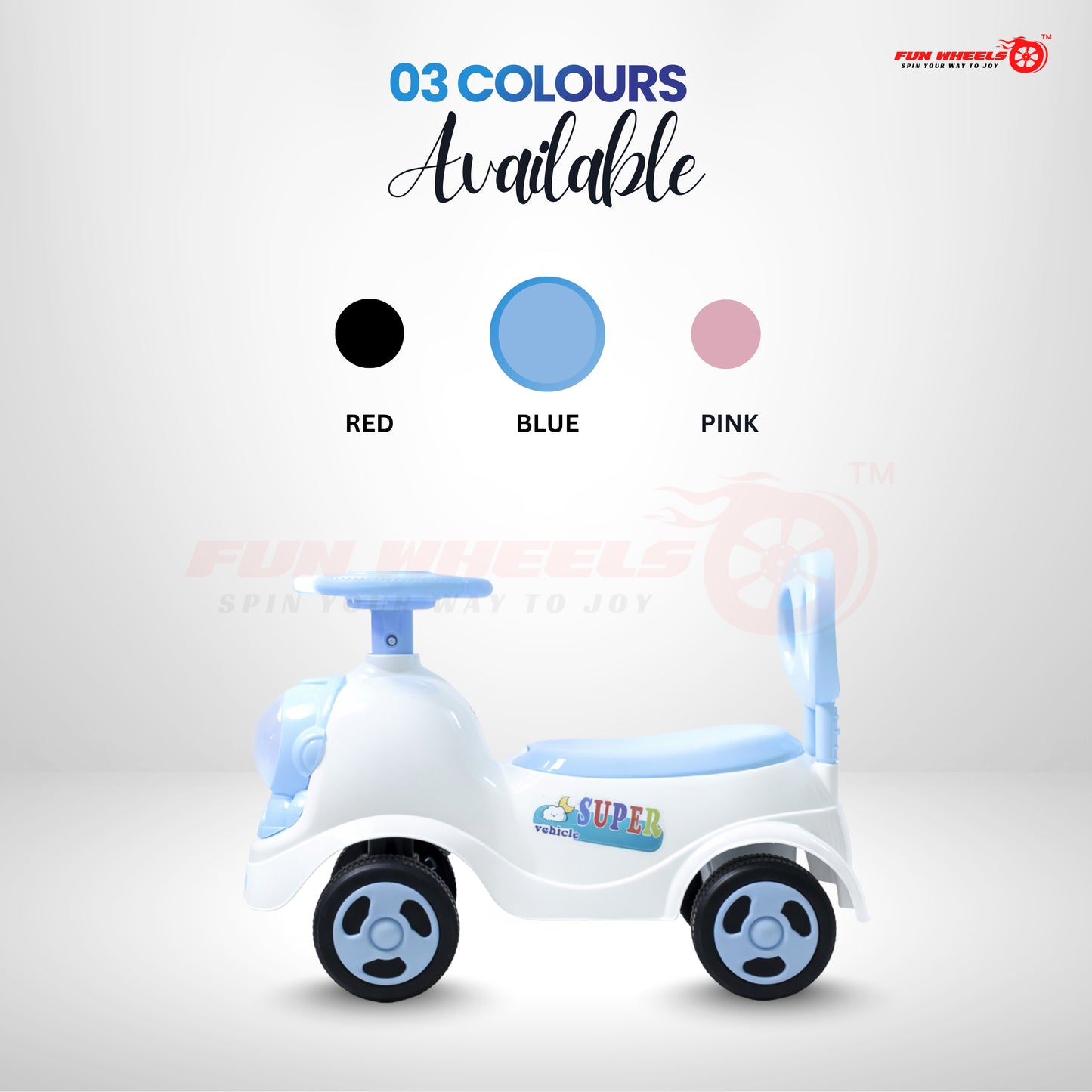 Fun Wheels FWPC-06 Astronaut Theme Kids Ride-On Push Car with Light & Music for Toddlers