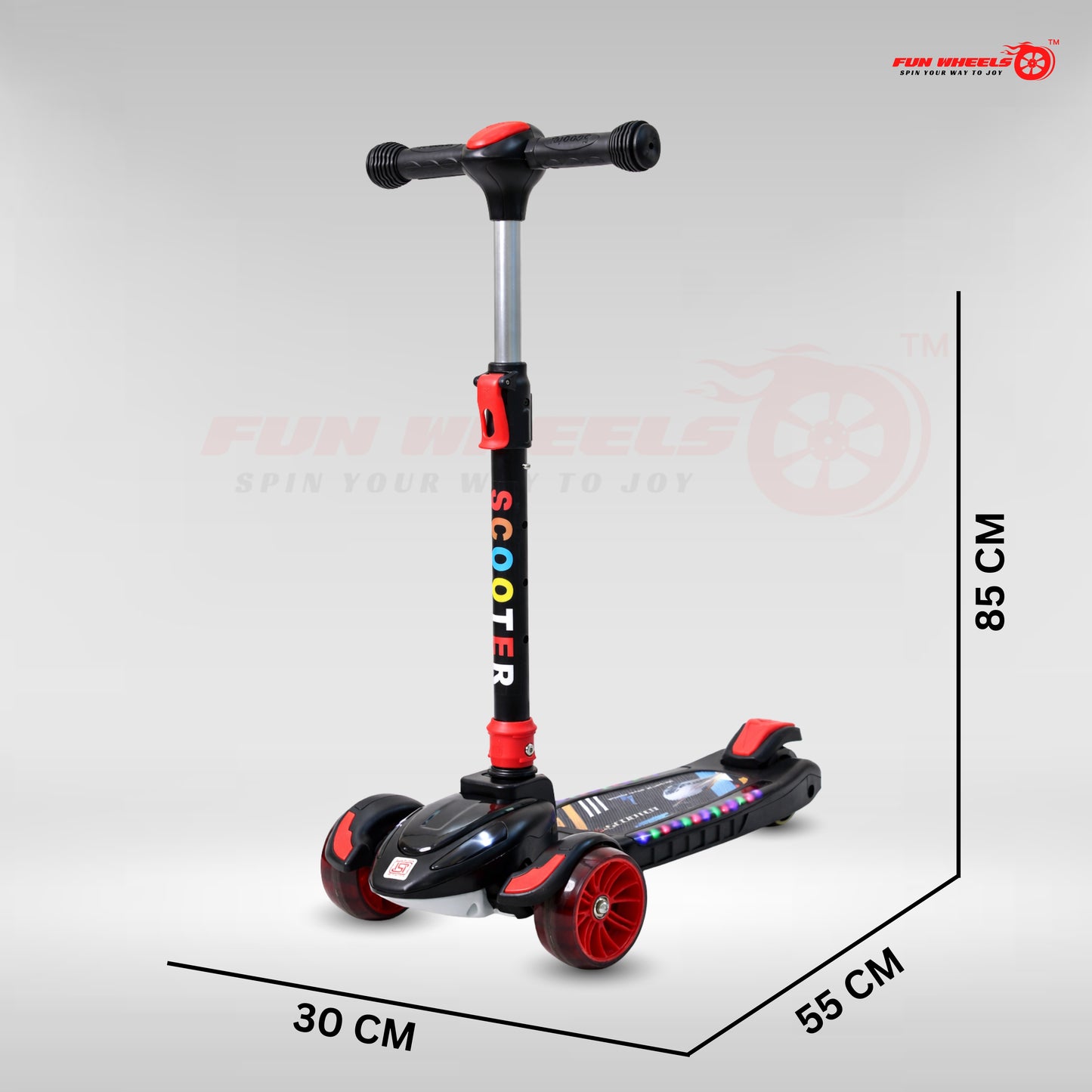 Fun Wheels FWKS-02 Bullet Kids 3 Wheel Scooter with Adjustable Handle